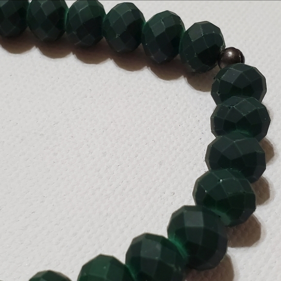 Men's Bracelet Black Wood & Green Faceted Beads - Picture 3 of 7